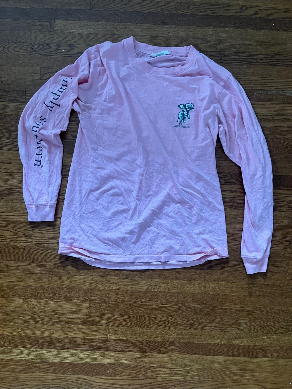 Simply Southern Pink Tee with Elephant Illustration